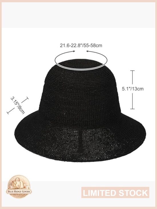 Hand Woven Straw Bucket Hat with UPF 50+ Foldable Travel Cap display picture 2